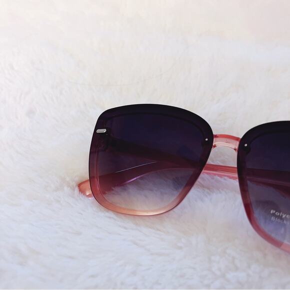 Giselle Black & Pink Oversized Cat Eye Sunglasses - Picture 8 of 10
